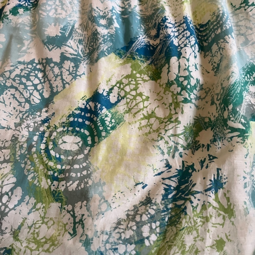 J. Jill Green and White Ruched Midi Sundress - Picture 2 of 4